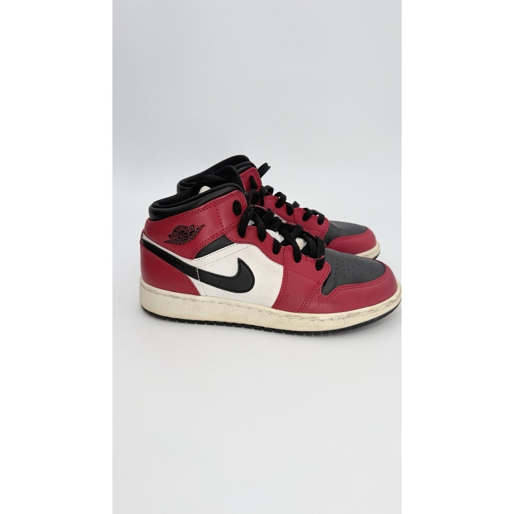 Size 5Y- Nike Air Jordan 1 Mid GS Chicago Black Toe Red White 554725-069